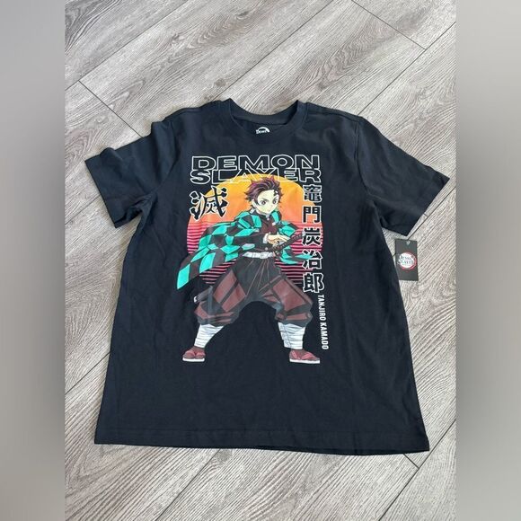 Demon Slayer Black Graphic T-Shirt - Picture 1 of 4